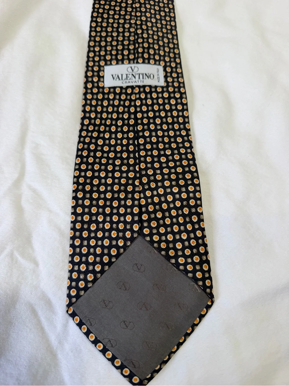 Vintage Valentino Cravatte 100% Silk Tie Made in Italy dot Pattern Dis. N. 6409